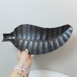 Handmade Wooden Leaf Shape Decorative Dish or Wall Decor NEW